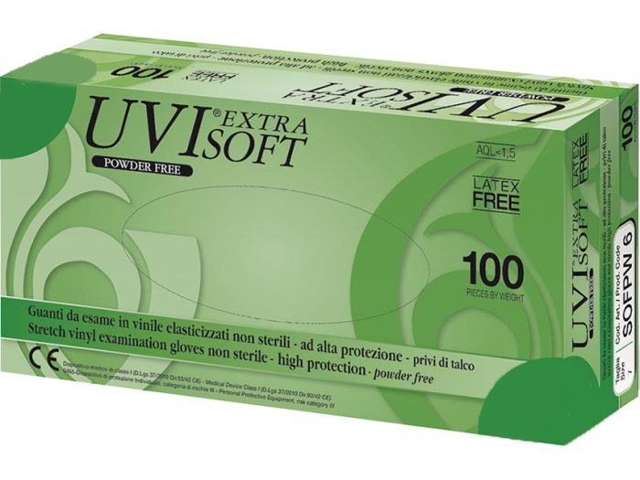 GUANTI IN VINILE senza polvere elasticizzati - grandi