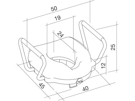 RIALZO WC con braccioli fissi - 12,5 cm