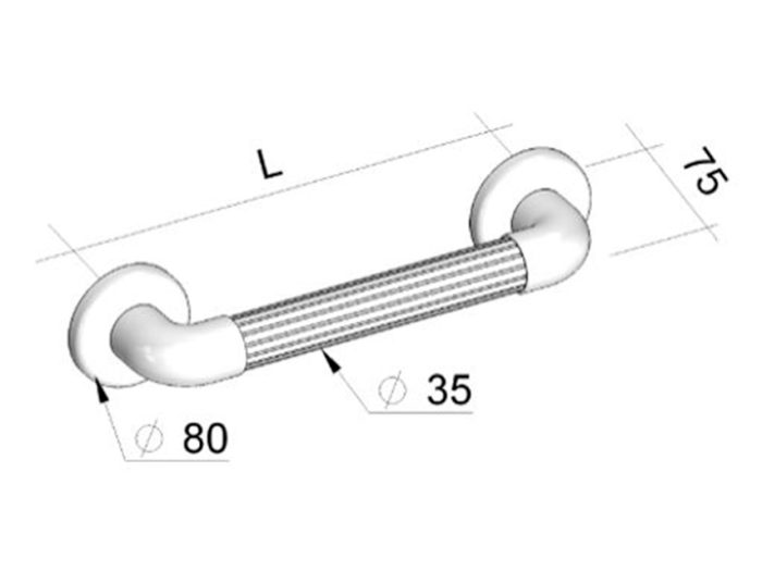 MANIGLIONE FISSO PLASTICA - 60 cm