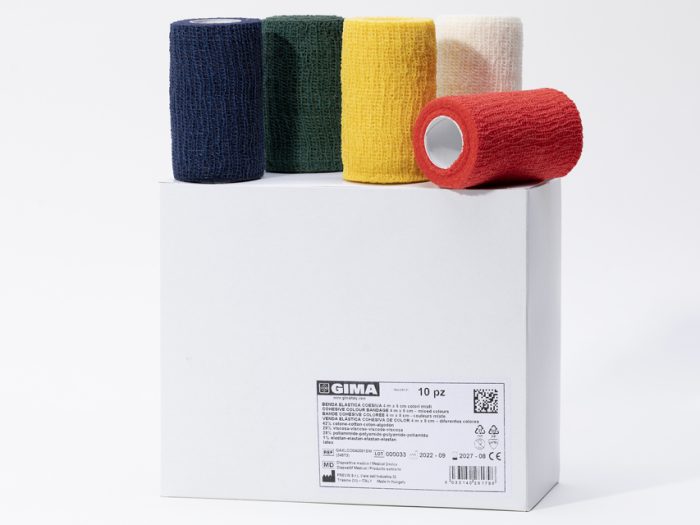 BENDA ELASTICA COESIVA 4 m x 8 cm - colori misti
