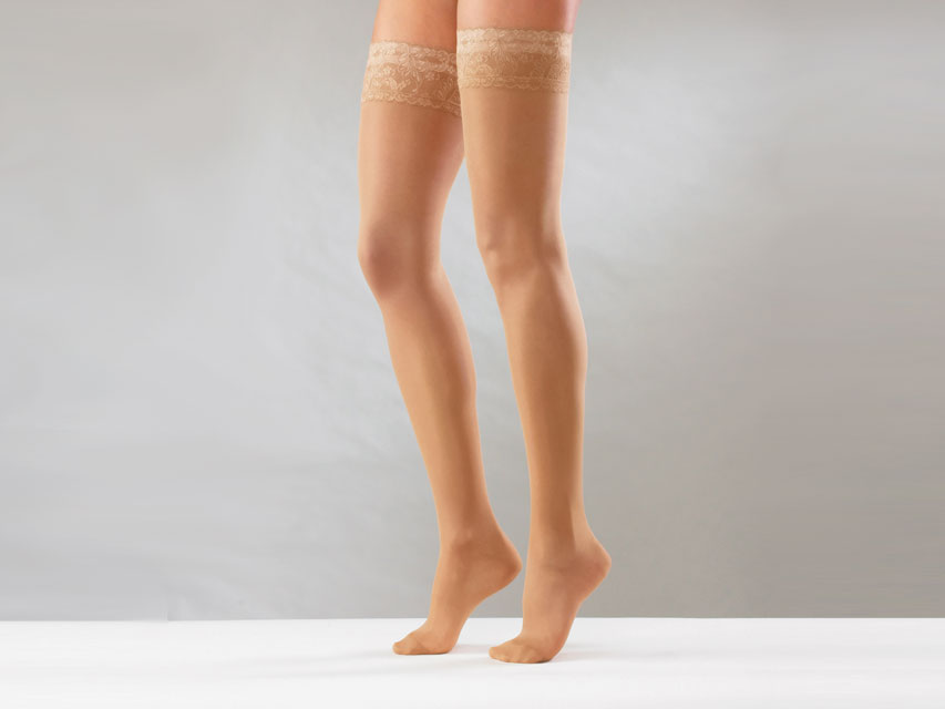 CALZA AUTOREGGENTE S media compressione - beige