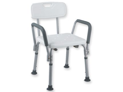 SEDIA DA DOCCIA con schienale e braccioli - portata 100 kg